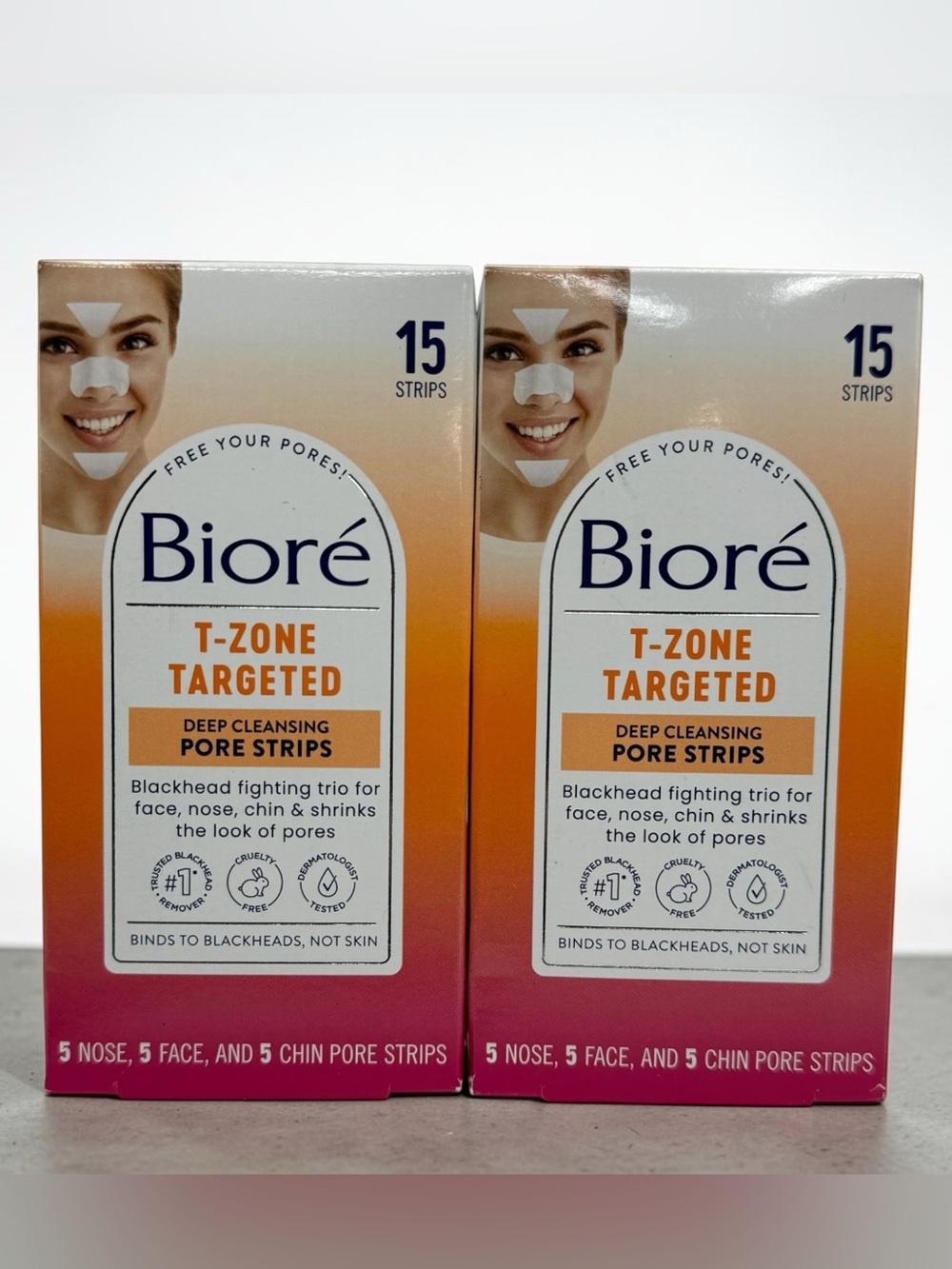 Bioré Deep Cleansing T-Zone Blackhead Remover‎ Pore Strips Nose Face Chin 30 Ct